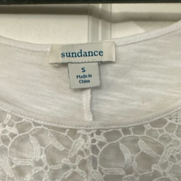 Sundance Lily’s Paramour lace t tee top white size small BOHO feminine romantic - Picture 6 of 7